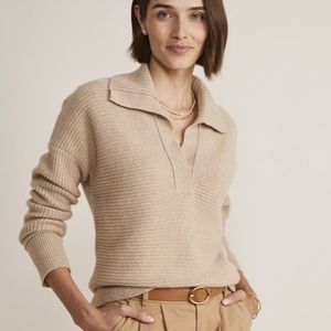 VINEYARD VINES Ribbed Cashmere Polo Sweater